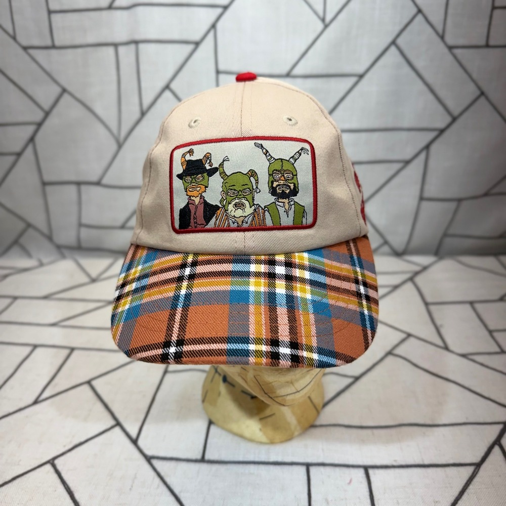 Silver Dollar City Hat Youth Tan Plaid Fire In The Hole‎ Baldknobbers Cap READ